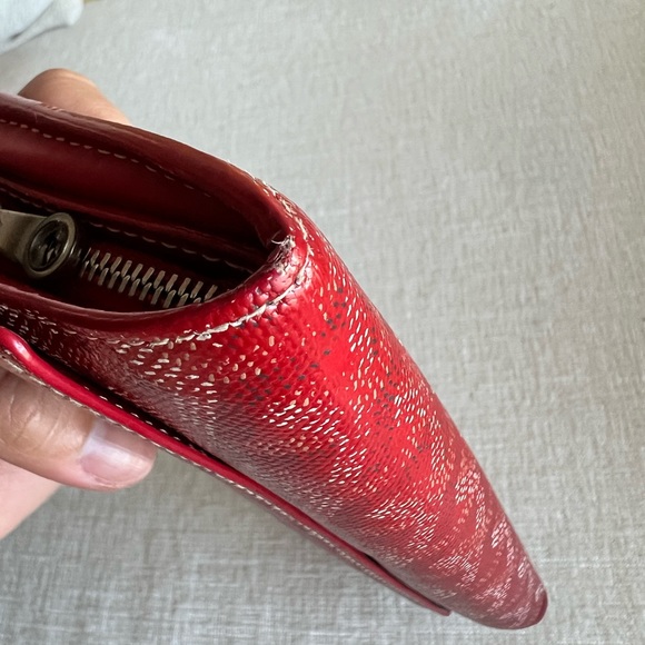 Authentic Goyard Red Long Wallet Leather Goyardine - Picture 15 of 15